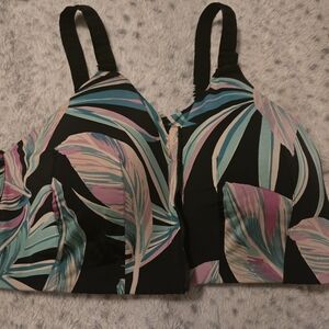 Tropical Print Bikini Top